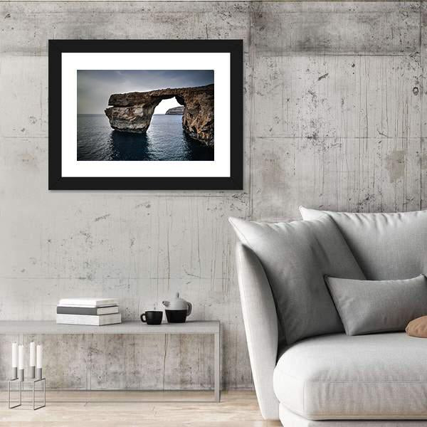 Sea View To Azure Window Canvas Wall Art-3 Horizontal-Gallery Wrap-25" x 16"-Tiaracle