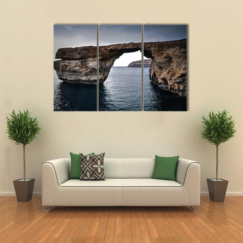 Sea View To Azure Window Canvas Wall Art-3 Horizontal-Gallery Wrap-37" x 24"-Tiaracle