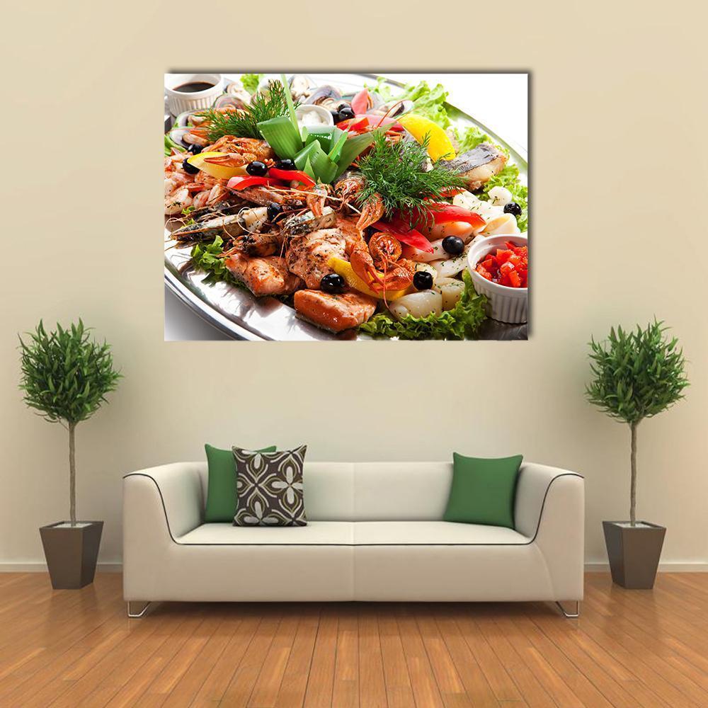 Seafood Canvas Wall Art-1 Piece-Gallery Wrap-48" x 32"-Tiaracle