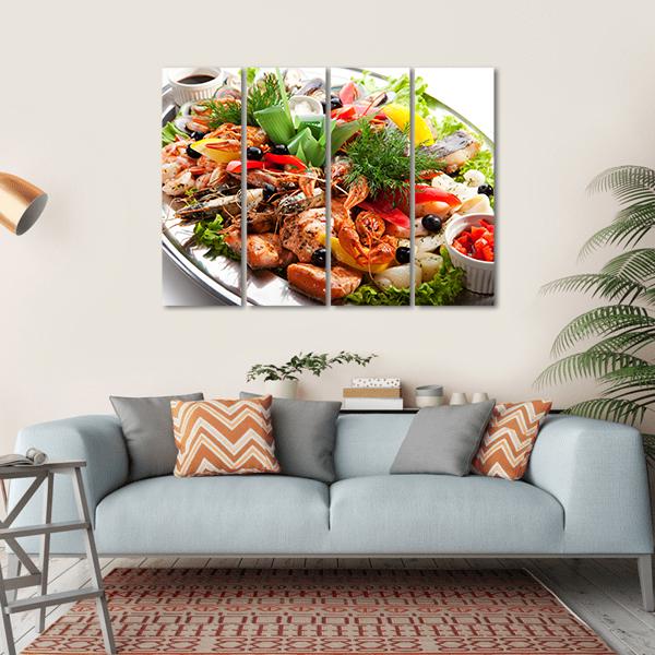 Seafood Canvas Wall Art-1 Piece-Gallery Wrap-36" x 24"-Tiaracle