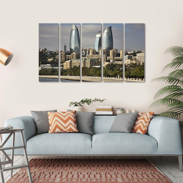 Seafront In Baku Azerbaijan Canvas Wall Art-5 Horizontal-Gallery Wrap-22" x 12"-Tiaracle