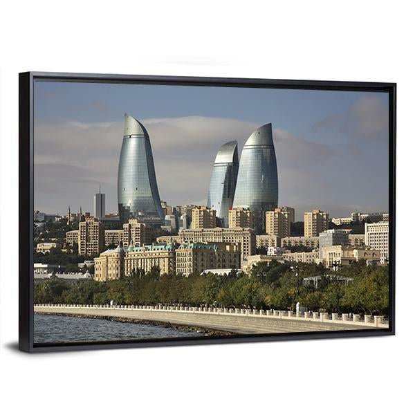Seafront In Baku Azerbaijan Canvas Wall Art-3 Horizontal-Gallery Wrap-25" x 16"-Tiaracle
