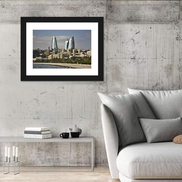Seafront In Baku Azerbaijan Canvas Wall Art-3 Horizontal-Gallery Wrap-25" x 16"-Tiaracle