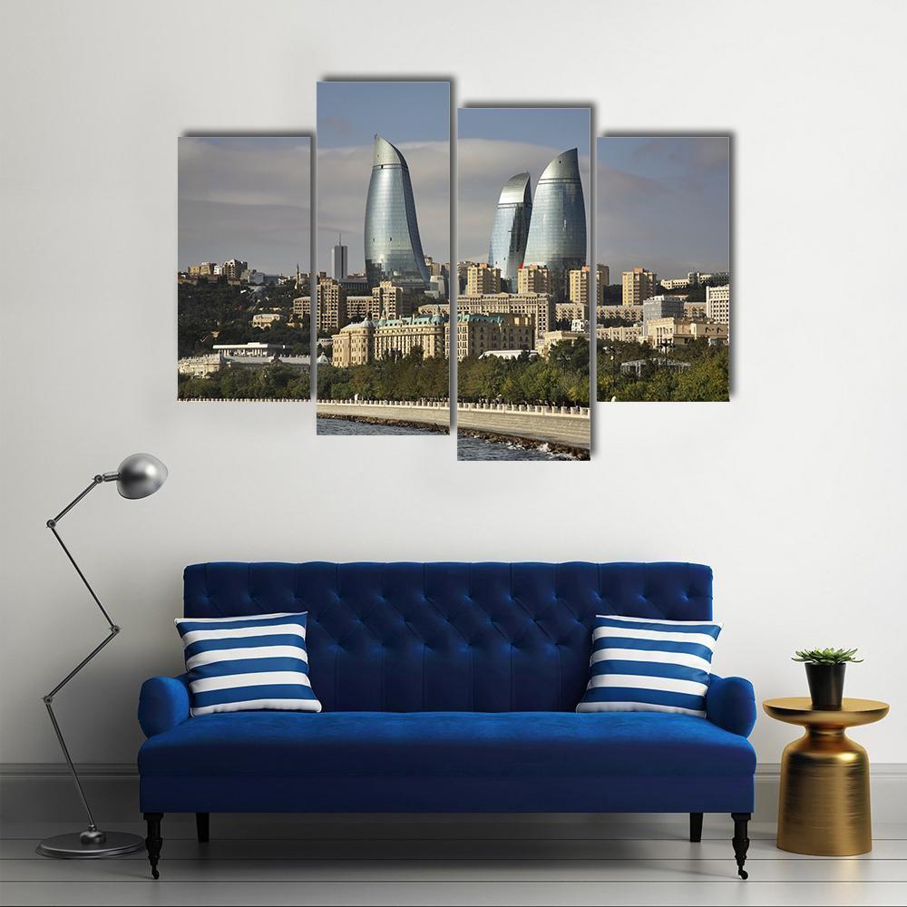 Seafront In Baku Azerbaijan Canvas Wall Art-4 Pop-Gallery Wrap-50" x 32"-Tiaracle
