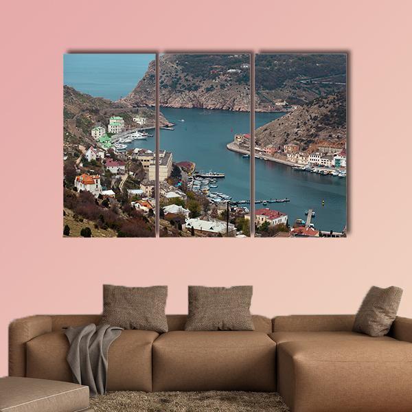 Seaport Balaklava In Crimea Ukraine Canvas Wall Art-3 Horizontal-Gallery Wrap-25" x 16"-Tiaracle