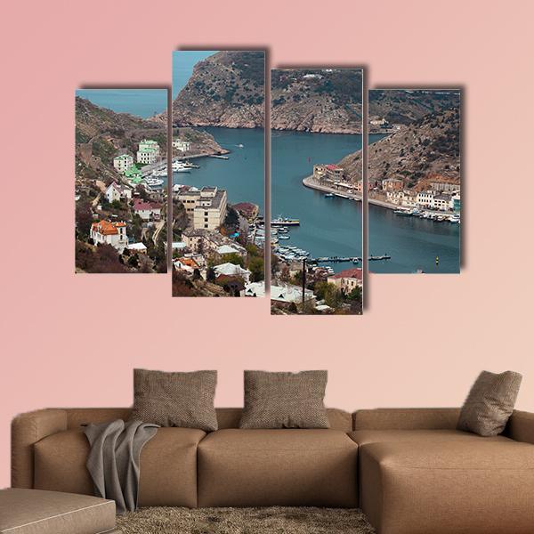 Seaport Balaklava In Crimea Ukraine Canvas Wall Art-4 Pop-Gallery Wrap-50" x 32"-Tiaracle