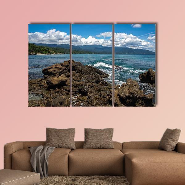 Seascape In Chuspa Beach Canvas Wall Art-3 Horizontal-Gallery Wrap-37" x 24"-Tiaracle