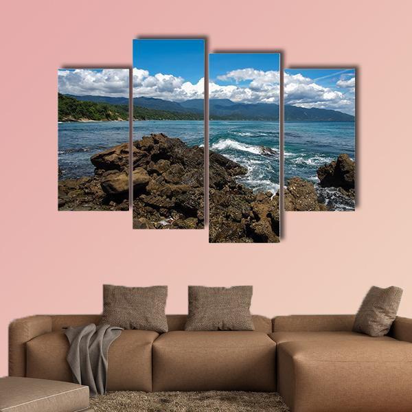 Seascape In Chuspa Beach Canvas Wall Art-4 Pop-Gallery Wrap-50" x 32"-Tiaracle