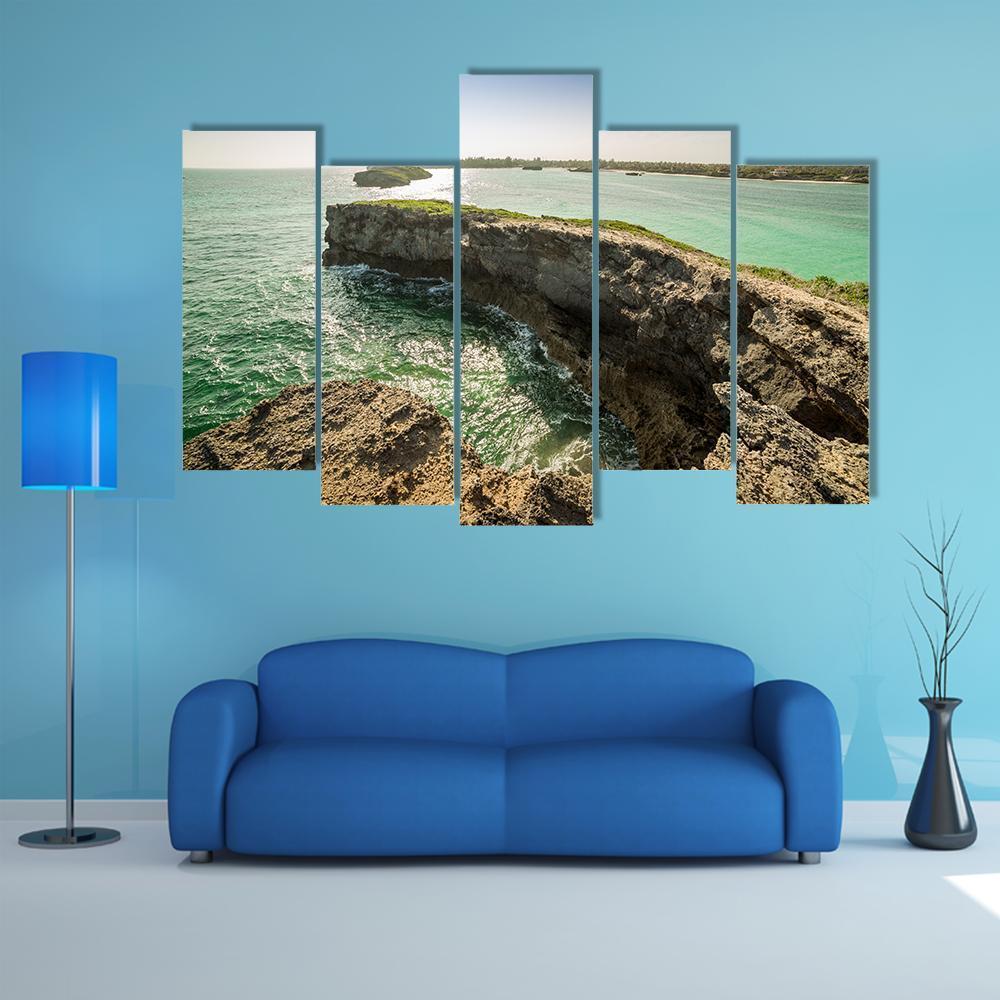 Seascape In Seven Islands Area Canvas Wall Art-5 Pop-Gallery Wrap-47" x 32"-Tiaracle