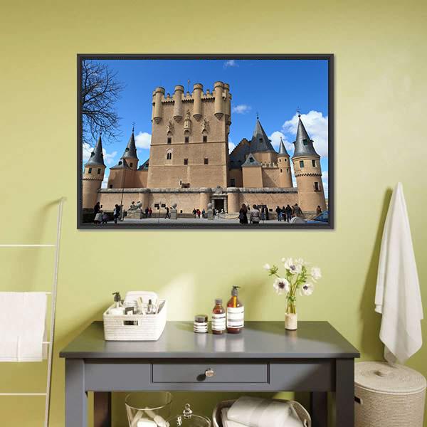 Segovia Castle Canvas Wall Art-1 Piece-Floating Frame-24" x 16"-Tiaracle