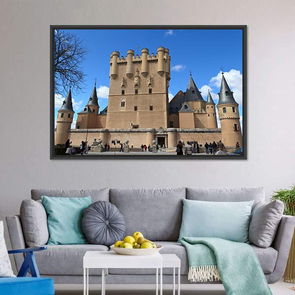 Segovia Castle Canvas Wall Art-3 Horizontal-Gallery Wrap-25" x 16"-Tiaracle