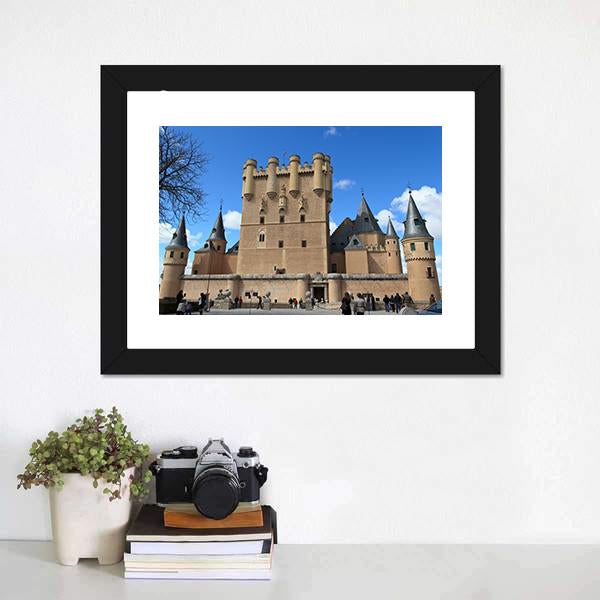 Segovia Castle Canvas Wall Art-1 Piece-Framed Print-20" x 16"-Tiaracle