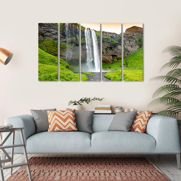 Seljandsfoss Waterfall In Iceland Canvas Wall Art-5 Horizontal-Gallery Wrap-22" x 12"-Tiaracle