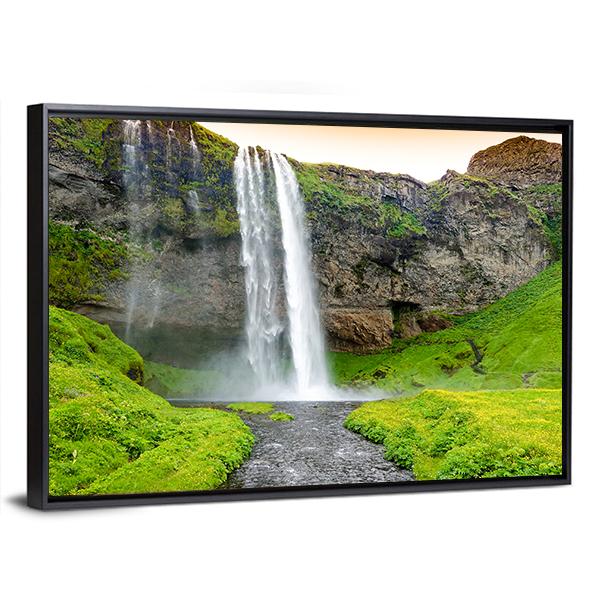 Seljandsfoss Waterfall In Iceland Canvas Wall Art-3 Horizontal-Gallery Wrap-25" x 16"-Tiaracle