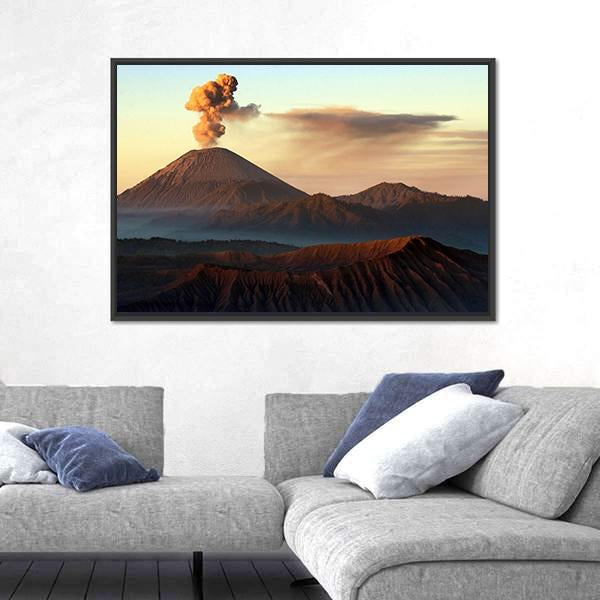 Semeru Volcano Indonesia Canvas Wall Art-5 Horizontal-Gallery Wrap-22" x 12"-Tiaracle