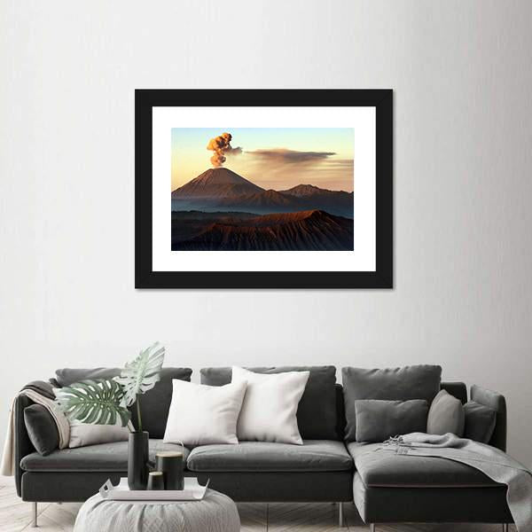 Semeru Volcano Indonesia Panoramic Canvas Wall Art-1 Piece-36" x 12"-Tiaracle