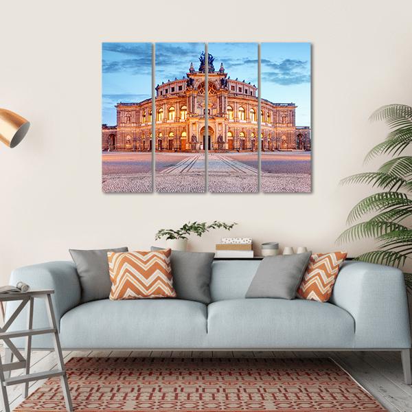 Semperoper Opera Building In Dresden Canvas Wall Art-4 Horizontal-Gallery Wrap-34" x 24"-Tiaracle