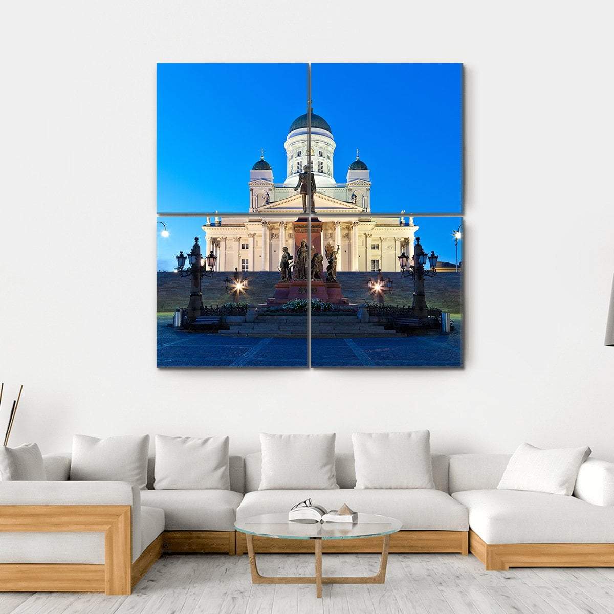 Senate Square With Lutheran Cathedral Canvas Wall Art-4 Square-Gallery Wrap-17" x 17"-Tiaracle