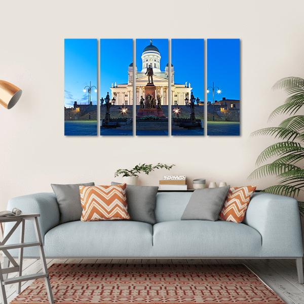 Senate Square With Lutheran Cathedral Canvas Wall Art-5 Horizontal-Gallery Wrap-22" x 12"-Tiaracle