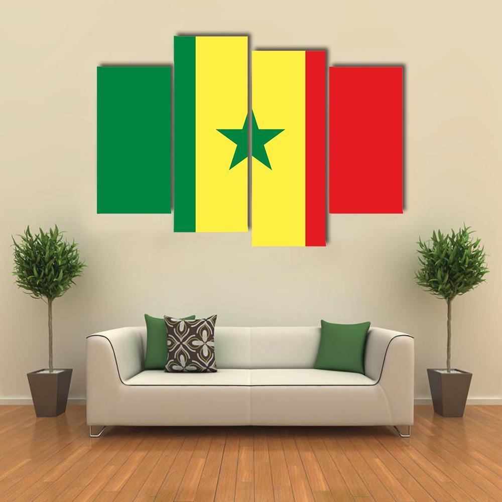 Senegal Flag Canvas Wall Art-4 Pop-Gallery Wrap-50" x 32"-Tiaracle
