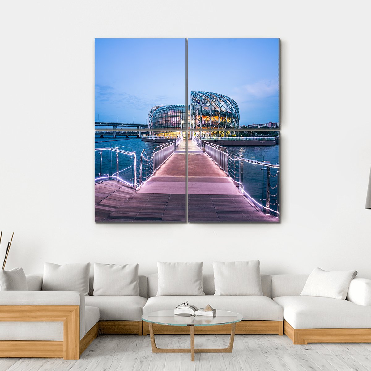 Seoul of South Korea Canvas Wall Art-4 Square-Gallery Wrap-17" x 17"-Tiaracle