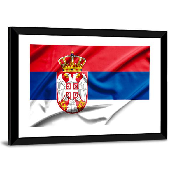Serbia Flag Canvas Wall Art-3 Horizontal-Gallery Wrap-25" x 16"-Tiaracle