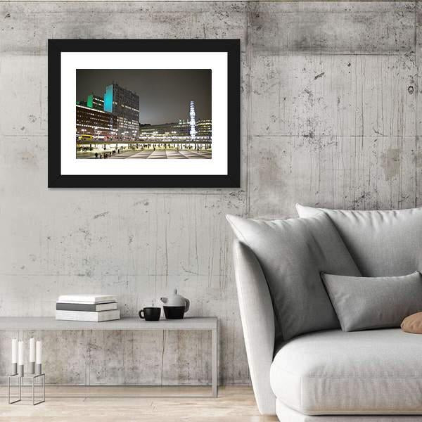 Sergels Torg Square In Stockholm City Canvas Wall Art-3 Horizontal-Gallery Wrap-25" x 16"-Tiaracle