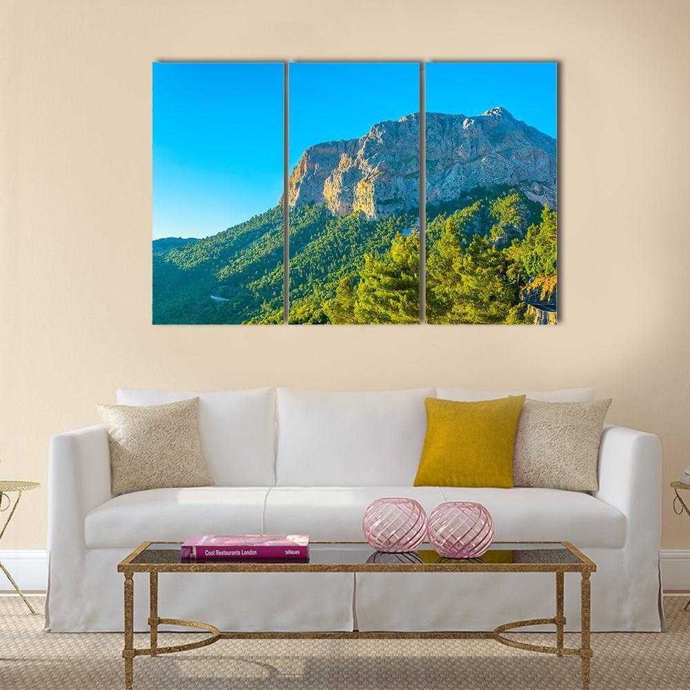 Serra Tramuntana Mountain Range At Mallorca Canvas Wall Art-3 Horizontal-Gallery Wrap-37" x 24"-Tiaracle