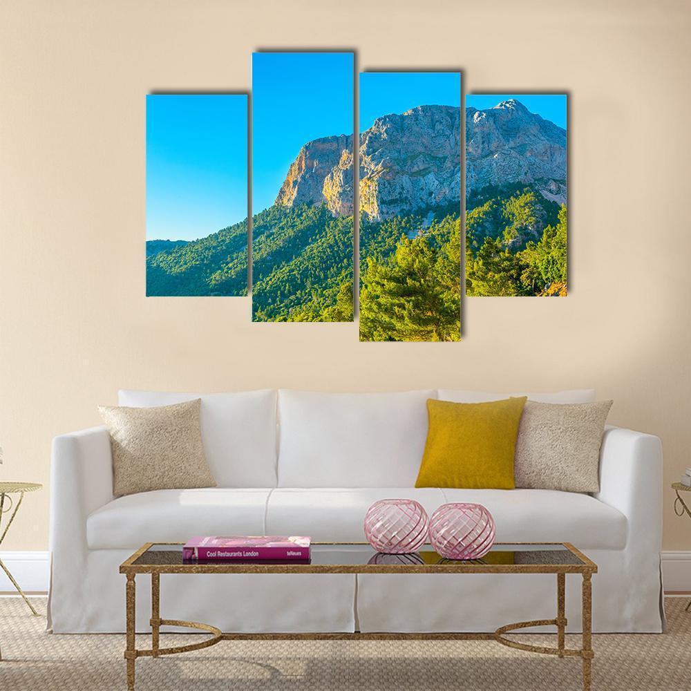 Serra Tramuntana Mountain Range At Mallorca Canvas Wall Art-4 Pop-Gallery Wrap-50" x 32"-Tiaracle