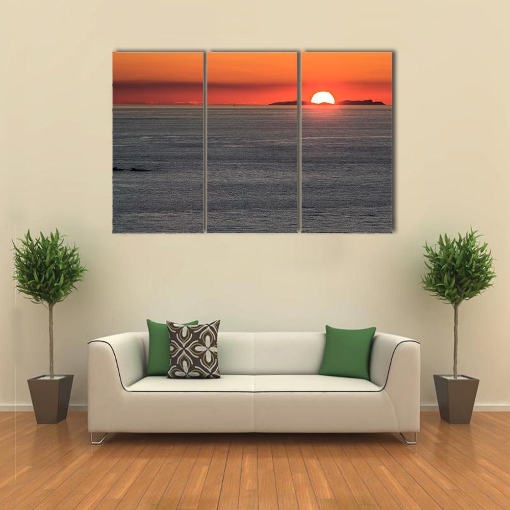 Setting Sun Over Summer Isles Canvas Wall Art-3 Horizontal-Gallery Wrap-37" x 24"-Tiaracle