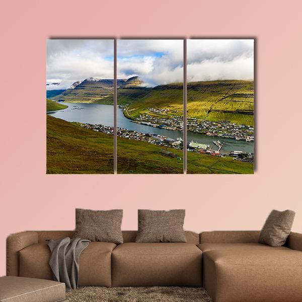 Settlement On Bordoy Canvas Wall Art-3 Horizontal-Gallery Wrap-37" x 24"-Tiaracle