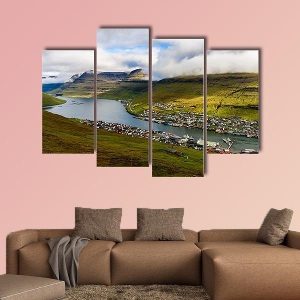 Settlement On Bordoy Canvas Wall Art-4 Pop-Gallery Wrap-50" x 32"-Tiaracle