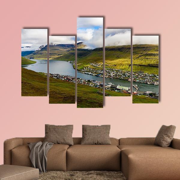 Settlement On Bordoy Canvas Wall Art-5 Pop-Gallery Wrap-47" x 32"-Tiaracle