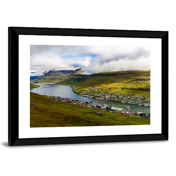 Settlement On Bordoy Panoramic Canvas Wall Art-1 Piece-36" x 12"-Tiaracle