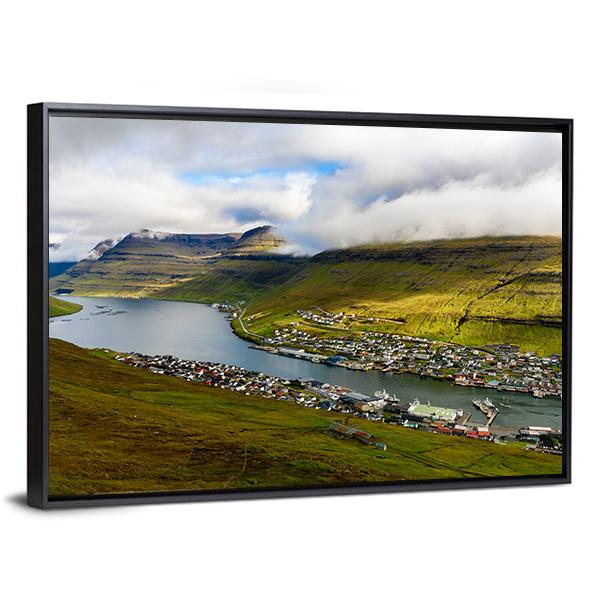 Settlement On Bordoy Panoramic Canvas Wall Art-1 Piece-36" x 12"-Tiaracle