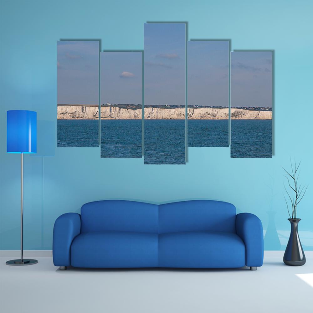 Seven Sisters Chalk Cliffs On England Canvas Wall Art-5 Pop-Gallery Wrap-47" x 32"-Tiaracle