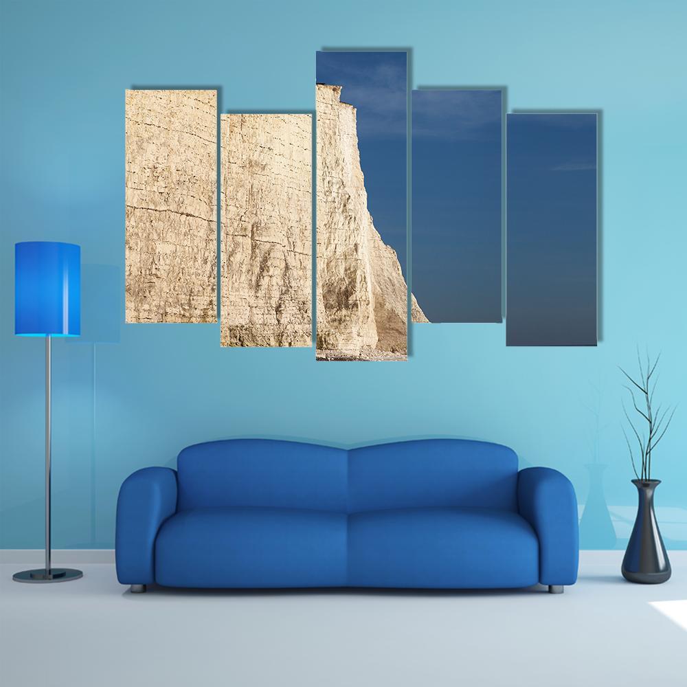 Seven Sisters Cliffs Canvas Wall Art-5 Pop-Gallery Wrap-47" x 32"-Tiaracle