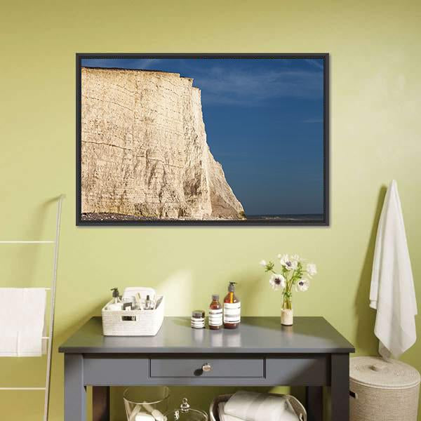 Seven Sisters Cliffs Canvas Wall Art-1 Piece-Floating Frame-24" x 16"-Tiaracle