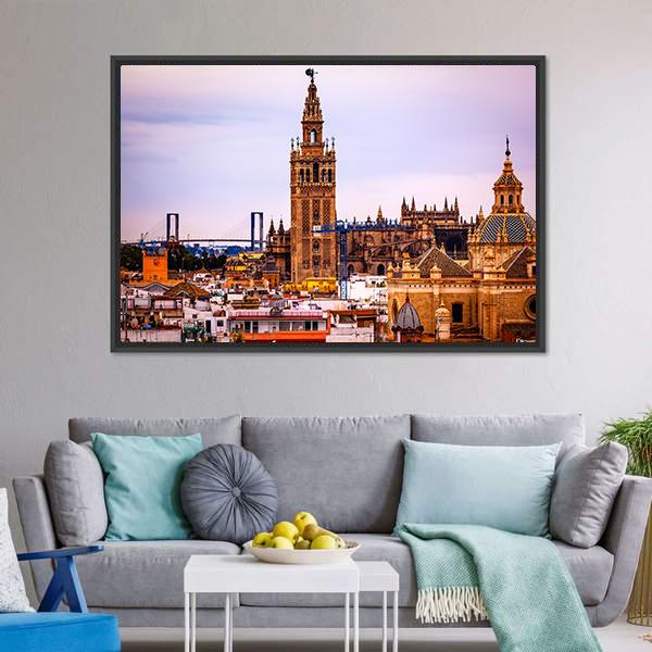 Seville Cathedral Canvas Wall Art-3 Horizontal-Gallery Wrap-25" x 16"-Tiaracle