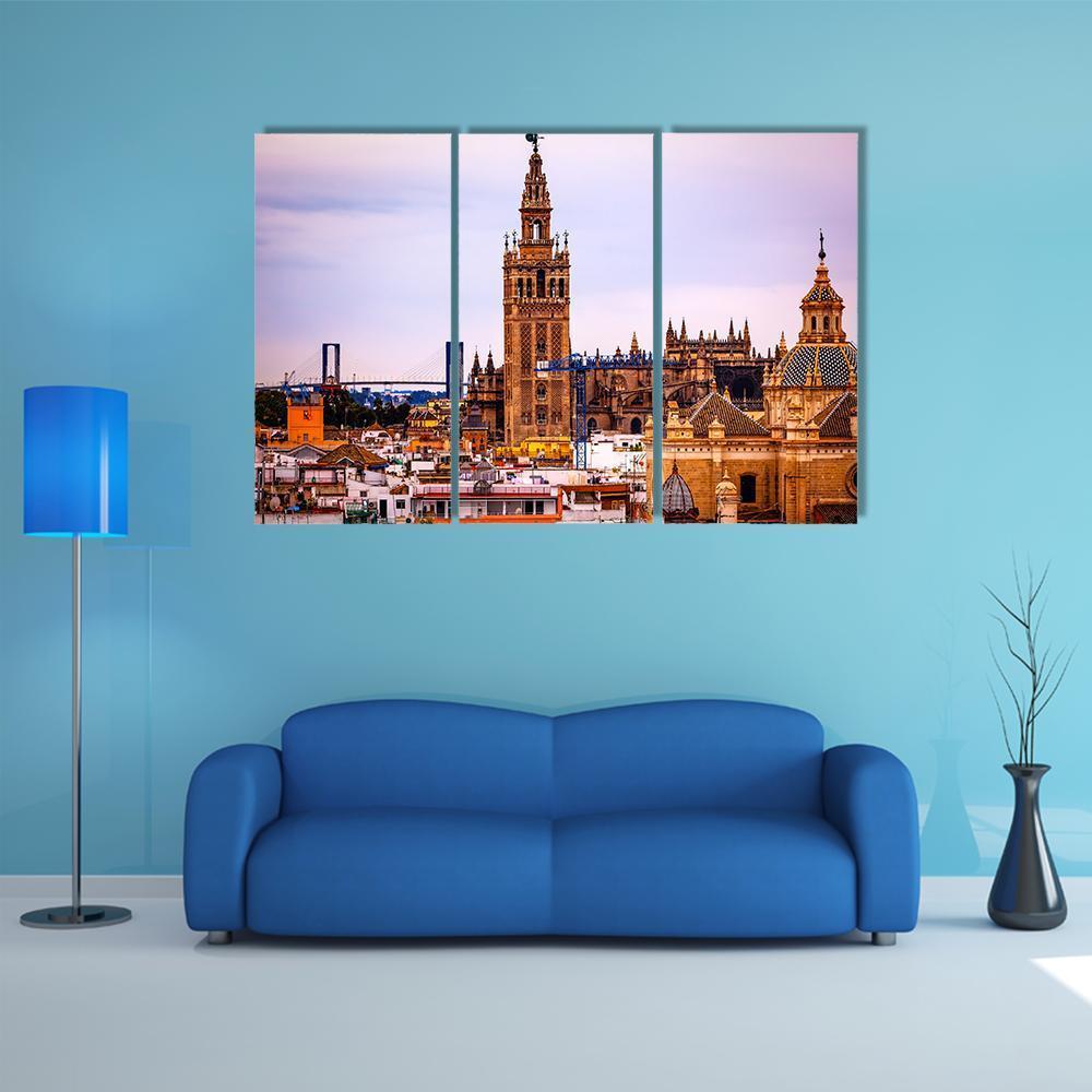 Seville Cathedral Canvas Wall Art-3 Horizontal-Gallery Wrap-37" x 24"-Tiaracle