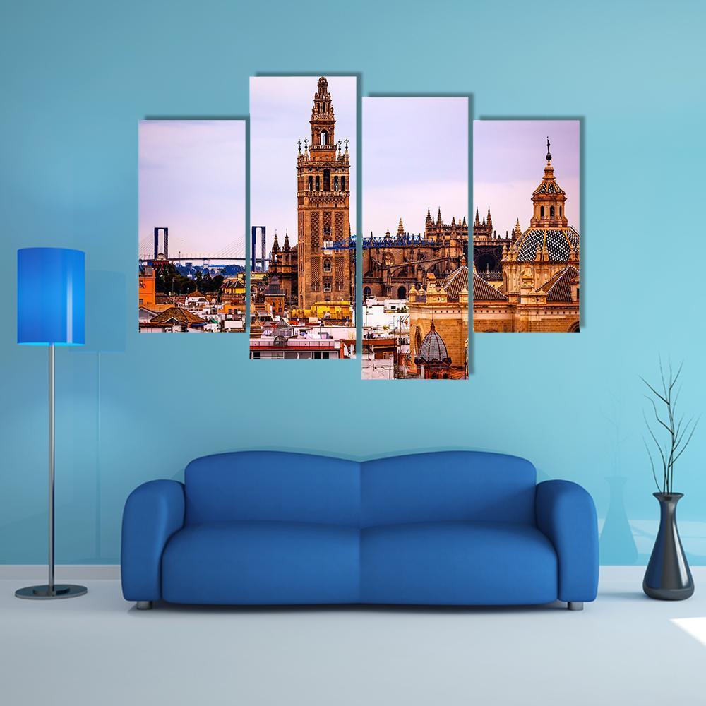 Seville Cathedral Canvas Wall Art-4 Pop-Gallery Wrap-50" x 32"-Tiaracle