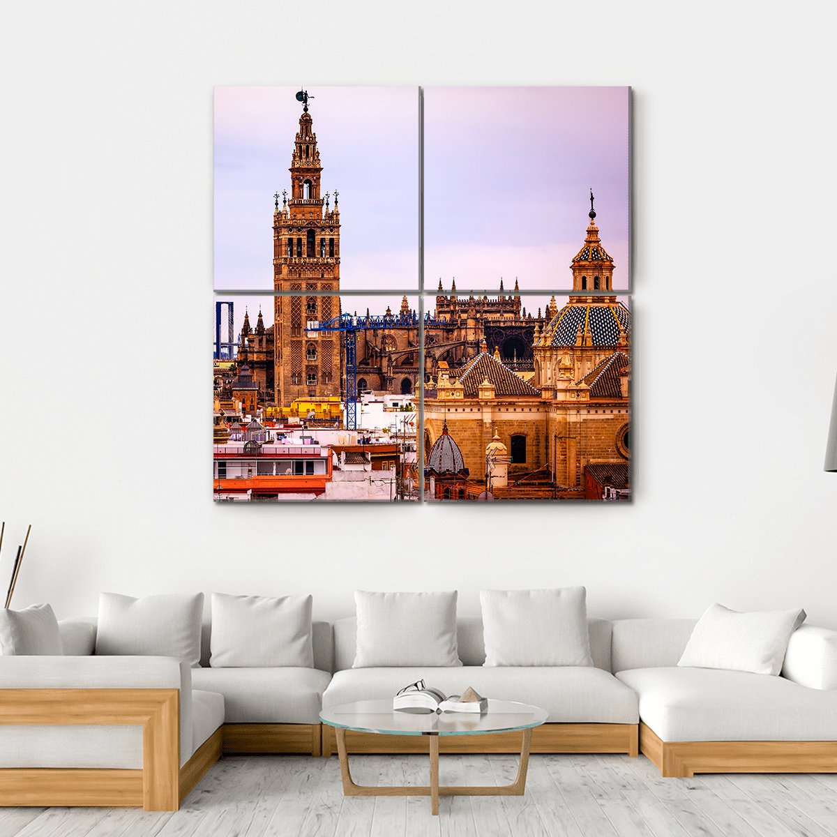 Seville Cathedral Canvas Wall Art-4 Square-Gallery Wrap-17" x 17"-Tiaracle