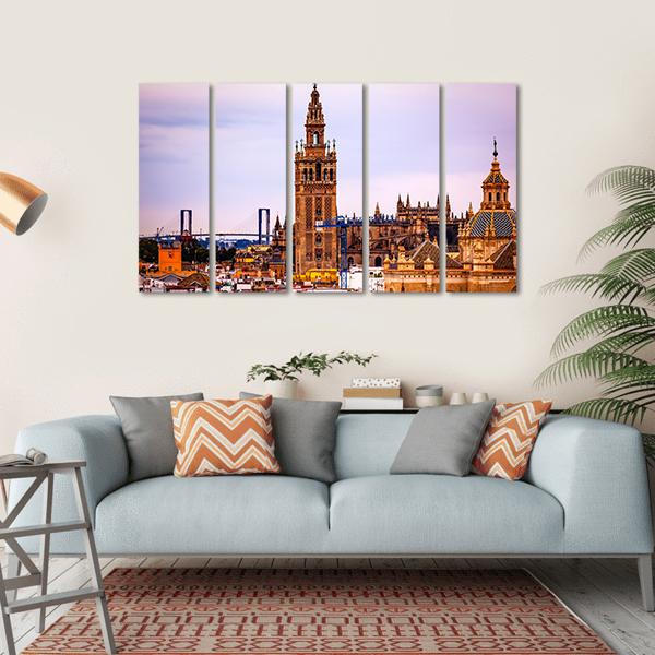 Seville Cathedral Canvas Wall Art-5 Horizontal-Gallery Wrap-22" x 12"-Tiaracle