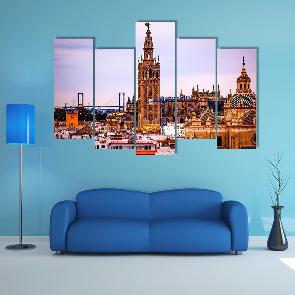 Seville Cathedral Canvas Wall Art-5 Pop-Gallery Wrap-47" x 32"-Tiaracle