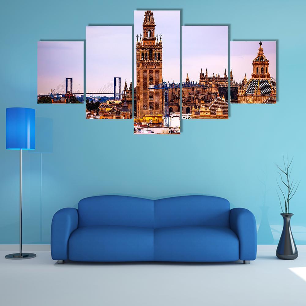 Seville Cathedral Canvas Wall Art-5 Star-Gallery Wrap-62" x 32"-Tiaracle