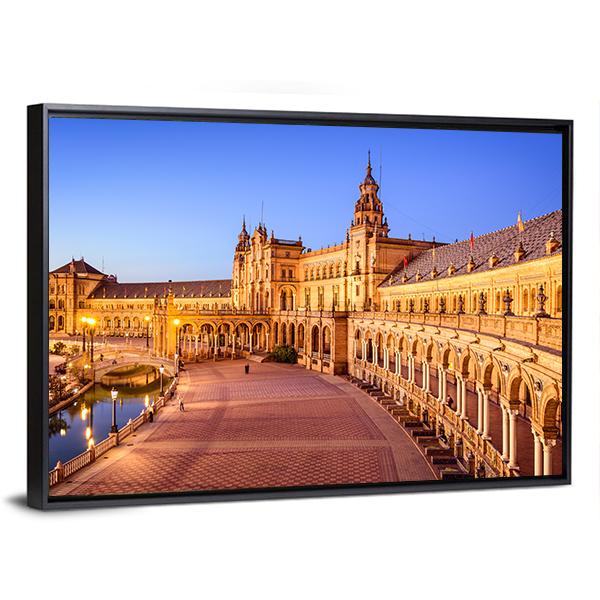 Seville In Spain At Spanish Square Canvas Wall Art-3 Horizontal-Gallery Wrap-25" x 16"-Tiaracle