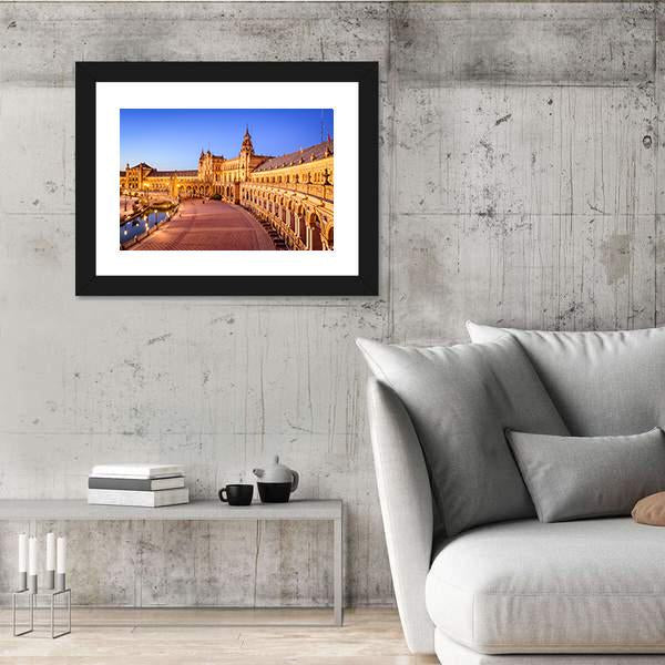Seville In Spain At Spanish Square Canvas Wall Art-3 Horizontal-Gallery Wrap-25" x 16"-Tiaracle