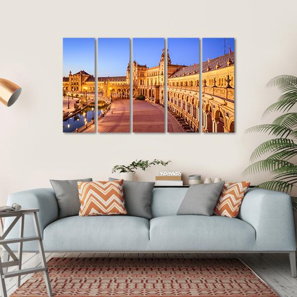 Seville In Spain At Spanish Square Canvas Wall Art-5 Horizontal-Gallery Wrap-22" x 12"-Tiaracle