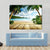Seychelles Beach & Wooden Pier Canvas Wall Art-4 Pop-Gallery Wrap-50" x 32"-Tiaracle