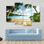 Seychelles Beach & Wooden Pier Canvas Wall Art-4 Pop-Gallery Wrap-50" x 32"-Tiaracle